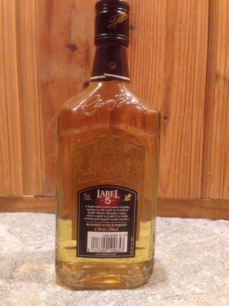Label 5 Classic Black, Blended Scotch Whisky, 0,5 l. - Classic Back (500 mL) alcohol collectible [Barcode 3147699100653] - Main Image 2