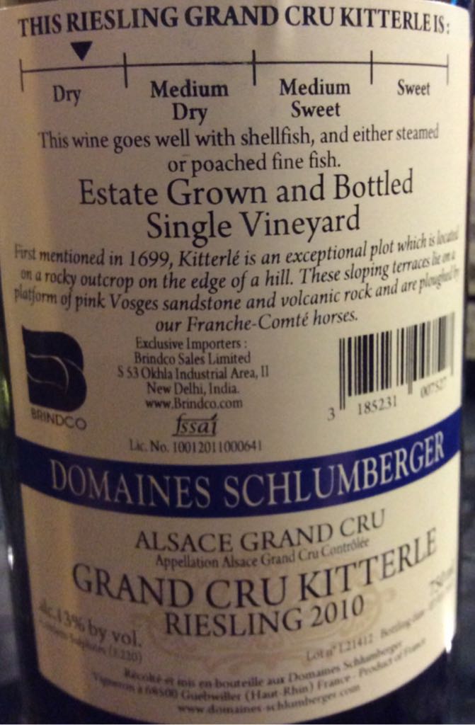 Domaines Schlumberger - Brindco (750 mL) alcohol collectible [Barcode 3185231007527] - Main Image 2