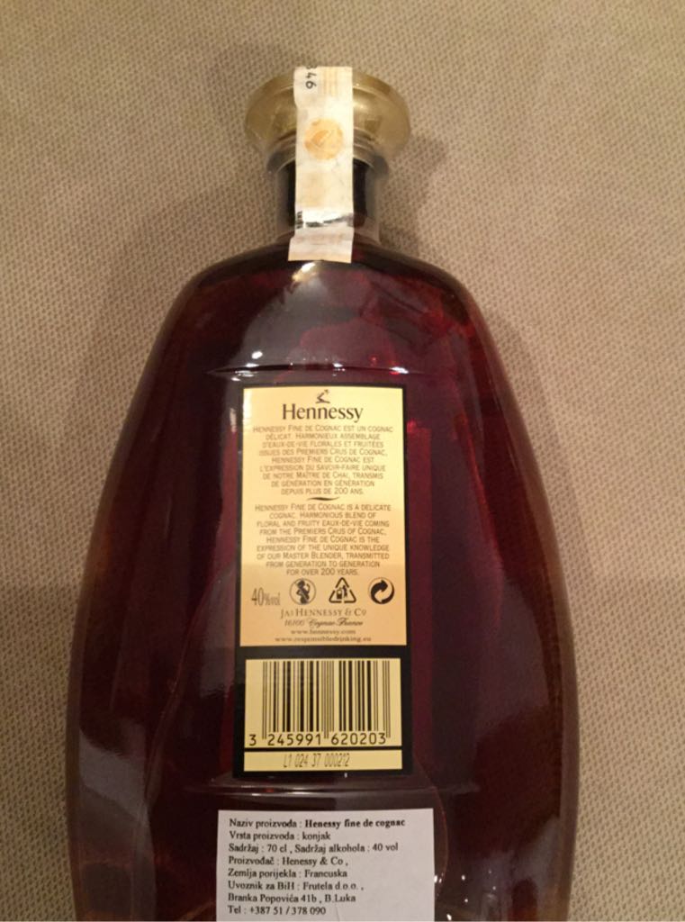Hennessy Fine de Cognac - JAs Hennessy (0.7L) alcohol collectible [Barcode 3245991620203] - Main Image 2