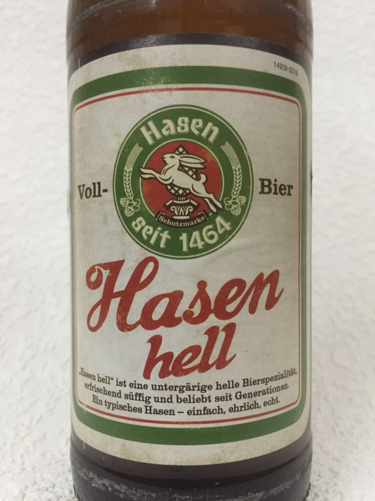 Hasen - Hell - Hasen-Bräu, Augsburg (500 mL) alcohol collectible [Barcode 40179322] - Main Image 2