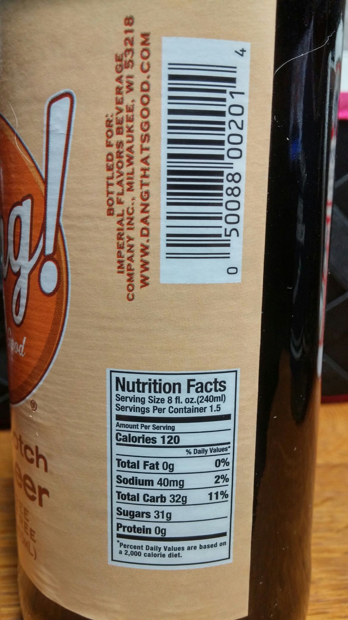 Butterscotch Root Beer - Dang! that’s good, Imperial, Milwaukee, WI (12) alcohol collectible [Barcode 050088002014] - Main Image 2
