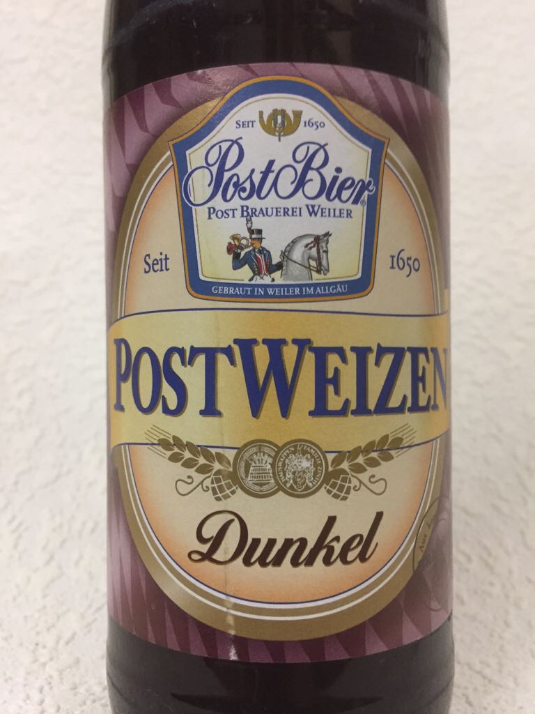 Postweizen Dunkel - Post Brauerei, Weiler i. Allgäu (500 mL) alcohol collectible [Barcode 4035245001068] - Main Image 2