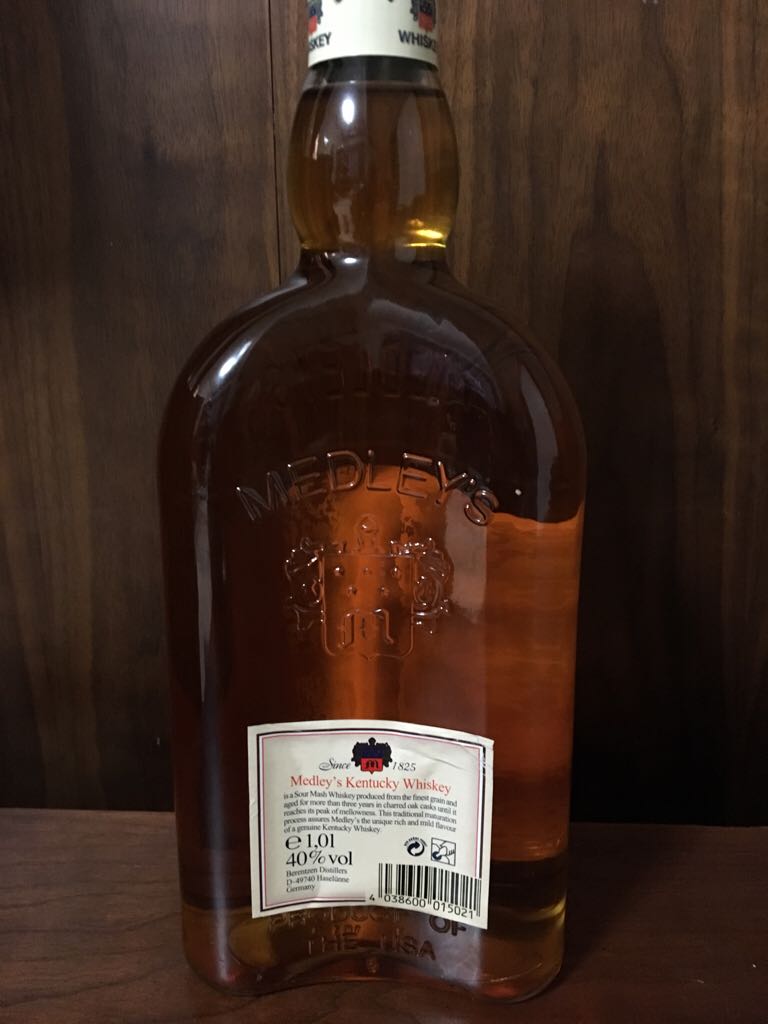 Kentucky Bourbon Whiskey MEDLEY’S - 1L - Medley Distilling Company (1000 mL) alcohol collectible [Barcode 4038600015021] - Main Image 2