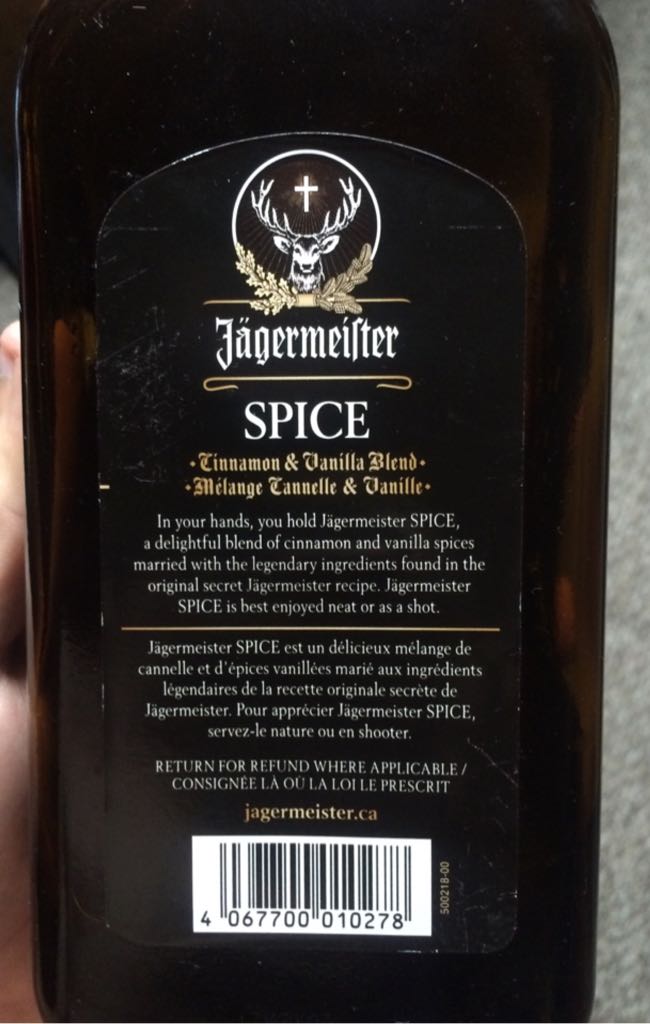 Jagermeister Spice - Jagermeister (750 mL) alcohol collectible [Barcode 4067700010278] - Main Image 2