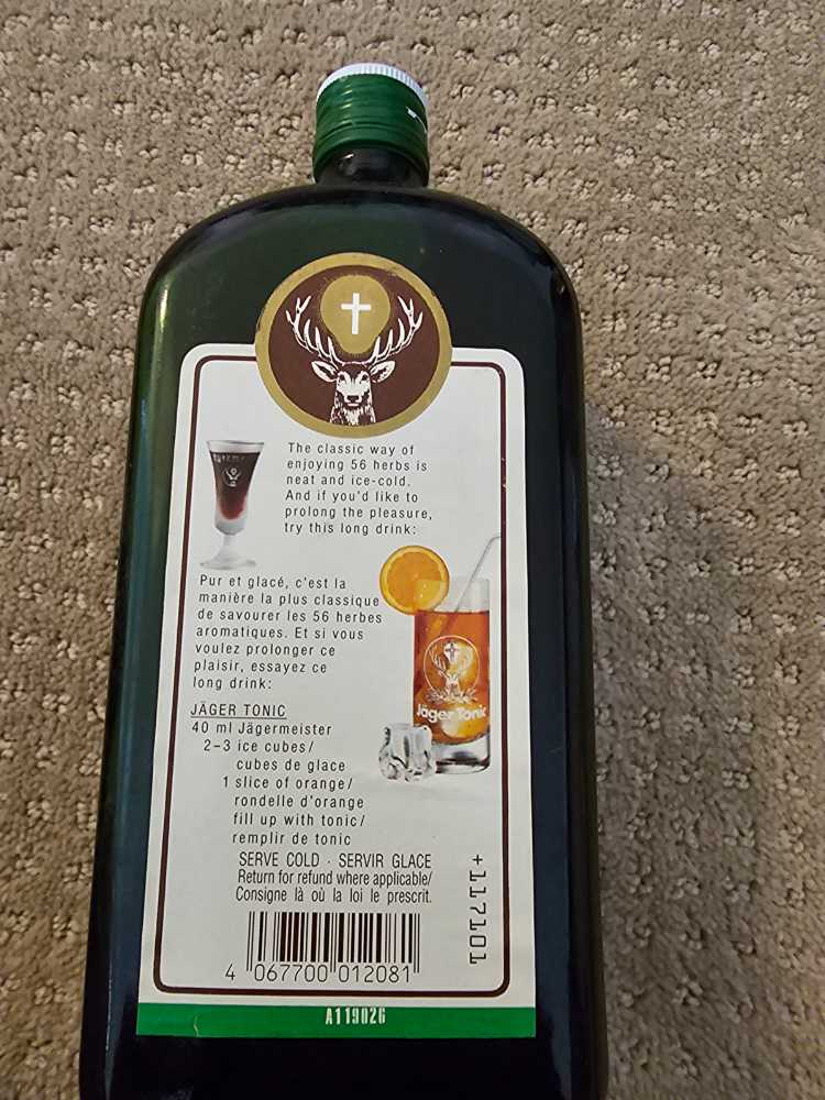 JAEGERMEISTER - Mast-Jägermeister AG (750 mL) alcohol collectible [Barcode 4067700012081] - Main Image 3