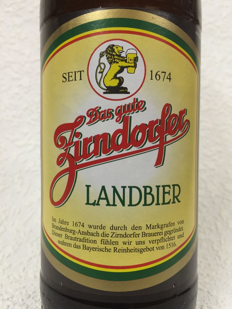 Zirndorfer - Landbier  - Brauerei Zirndorf (500 mL) alcohol collectible [Barcode 4076300001579] - Main Image 2