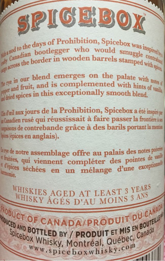Spicebox Spiced Whisky - Spicebox Whisky (750 mL) alcohol collectible [Barcode 057496003770] - Main Image 2
