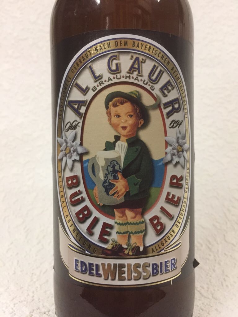 Allgäuer Büble Bier - EdelWEISSbier - Allgäuer Brauhaus Kempten (500 mL) alcohol collectible [Barcode 4103210274639] - Main Image 2