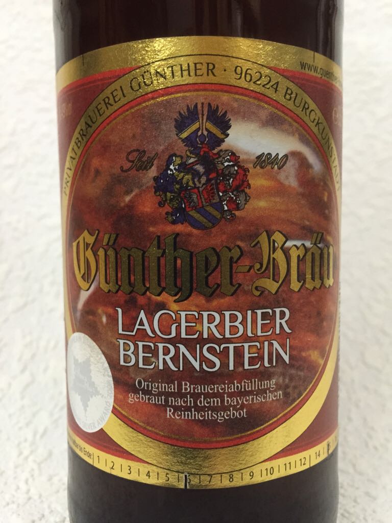 Günther Bräu - Lagerbier Bernstein  - Privatbrauerei Günther, Burgkunstadt (500 mL) alcohol collectible [Barcode 4260001412301] - Main Image 2