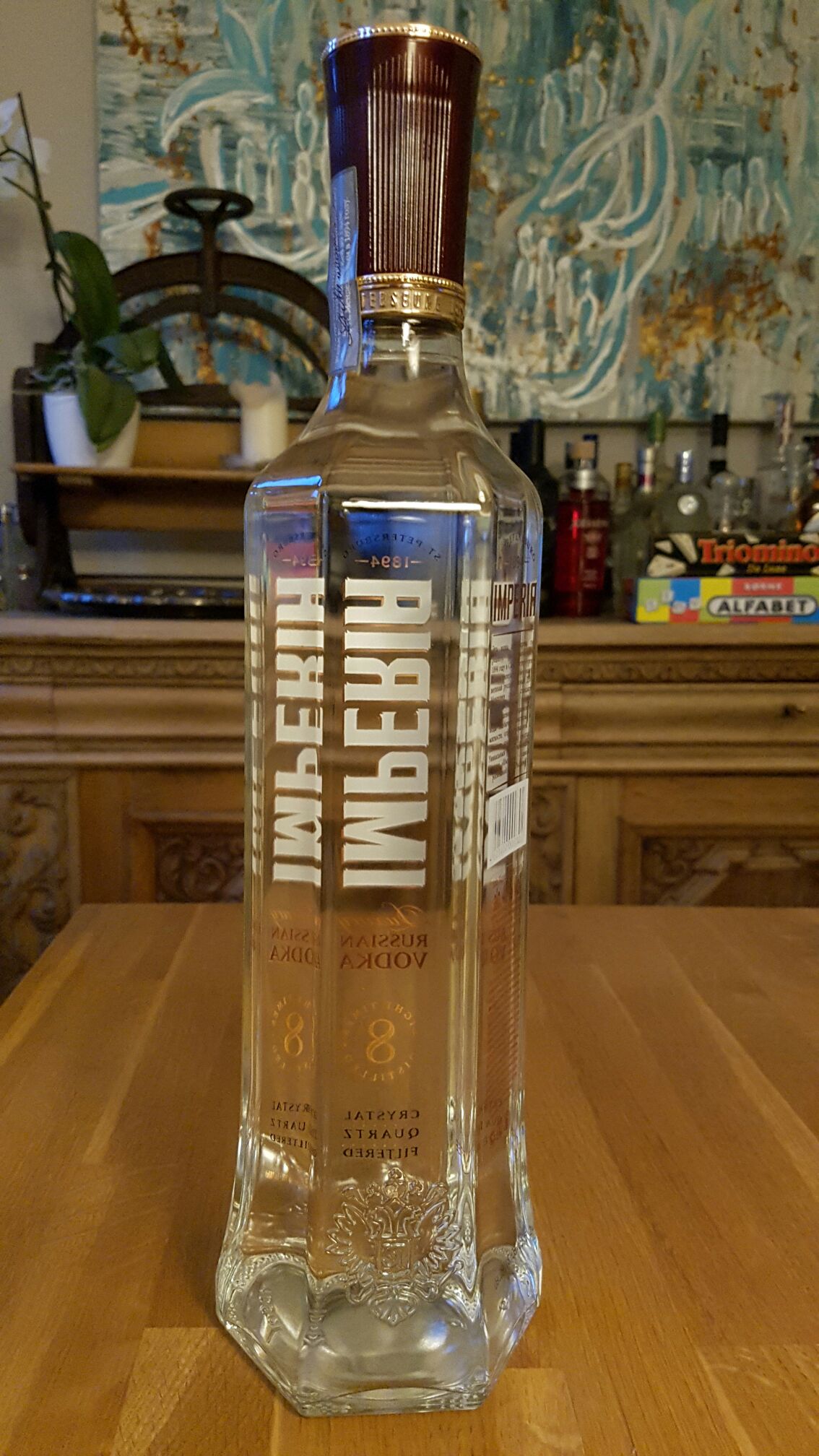 Russian Standard Imperia Vodka 1 Liter 40% Russia - Russian Standard (1000mL) alcohol collectible [Barcode 4603400000302] - Main Image 2