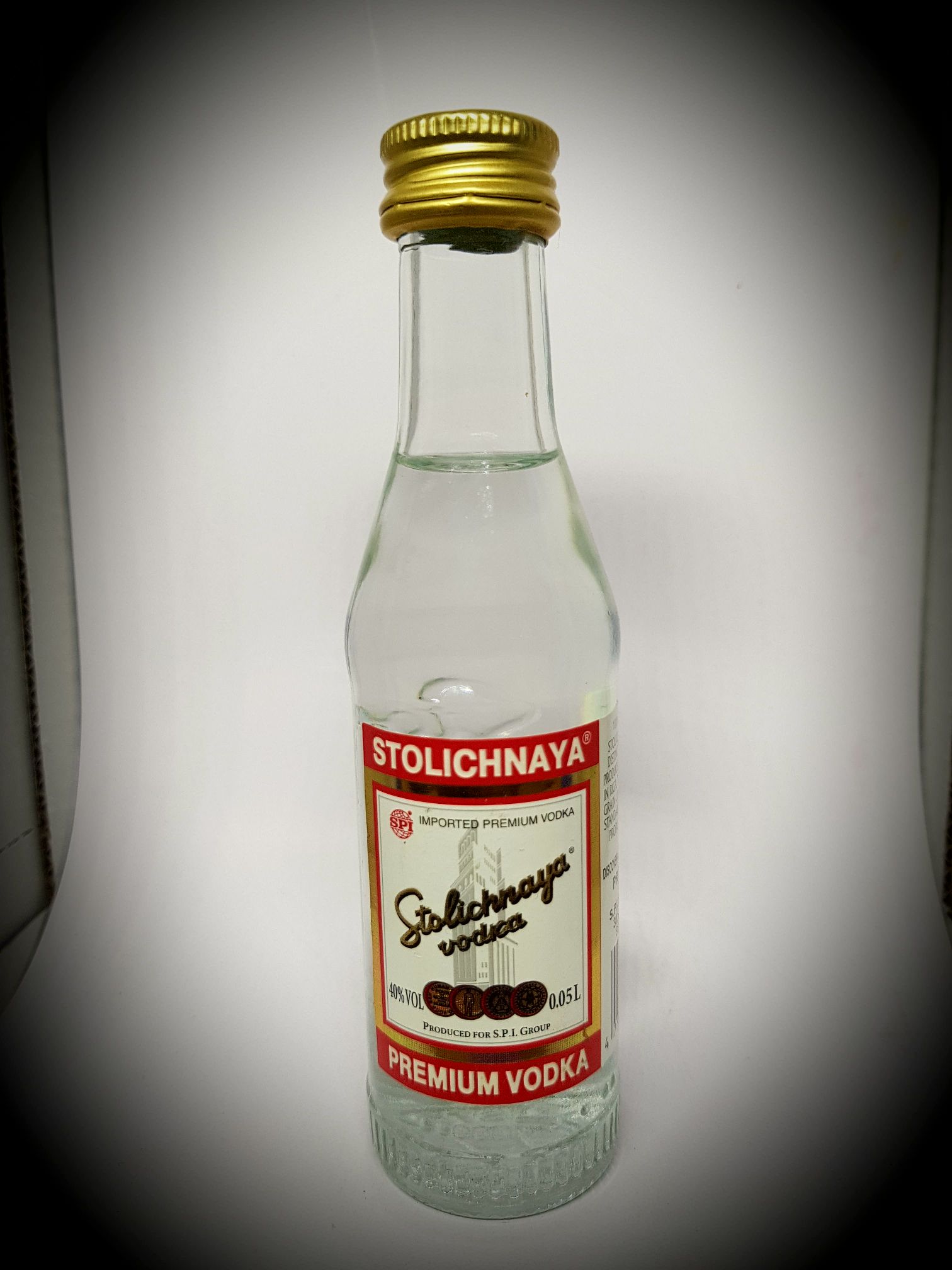 Vodka Stolichnaya - Soyuzplodimport, SPI Group in Riga, Latvia (50 mL) alcohol collectible [Barcode 4750021000010] - Main Image 2