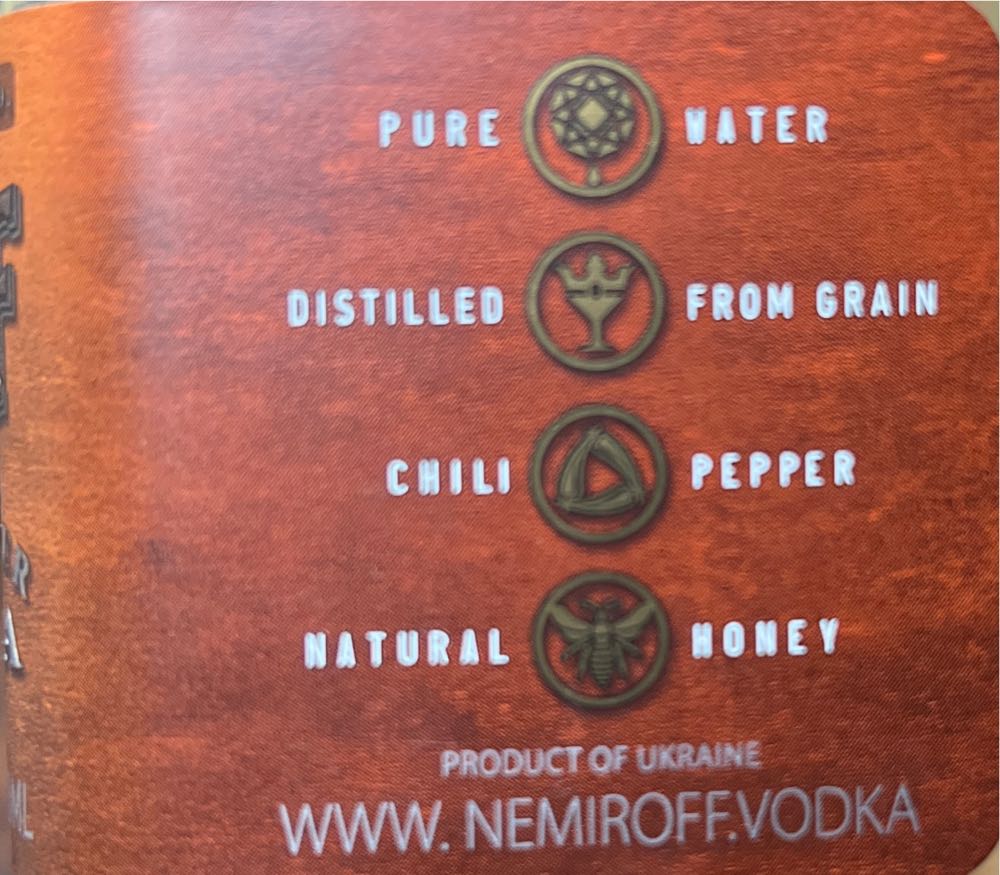Nemiroff Honey Pepper Vodka - Nemiroff (750mL) alcohol collectible [Barcode 4820181424275] - Main Image 3