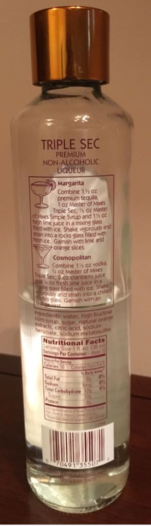 Master Of Mixes Triple Sec - American Beverage (375 mL) alcohol collectible [Barcode 070491355071] - Main Image 2