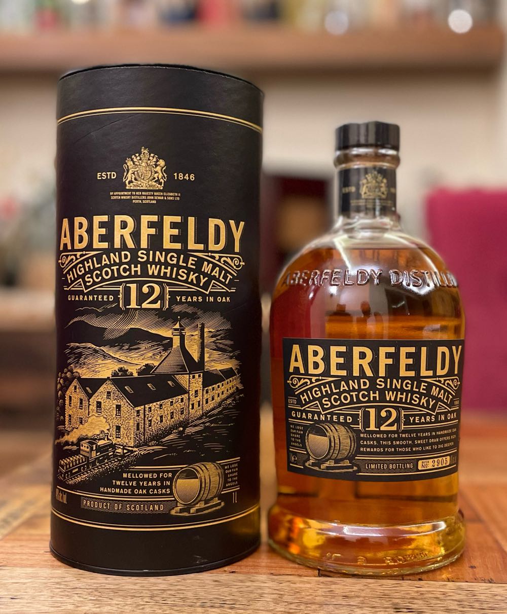 ABERFELDY 12y Highland Single Malt Scotch Whisky - John Dewar & Sons Ltd., Perthshire, Scotland (750 mL) alcohol collectible [Barcode 5000277001637] - Main Image 2