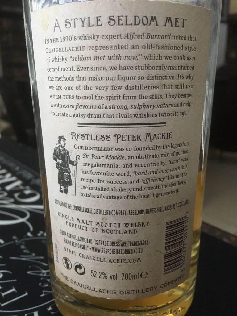 Craigellachie Very Old Reserve - The Craigellachie Distillery Company (700 mL) alcohol collectible [Barcode 5000277001910] - Main Image 2