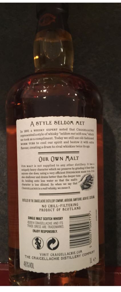 Craigellachie 19 Year Okd - Edward And Mackie (1L) alcohol collectible [Barcode 5000277004775] - Main Image 2