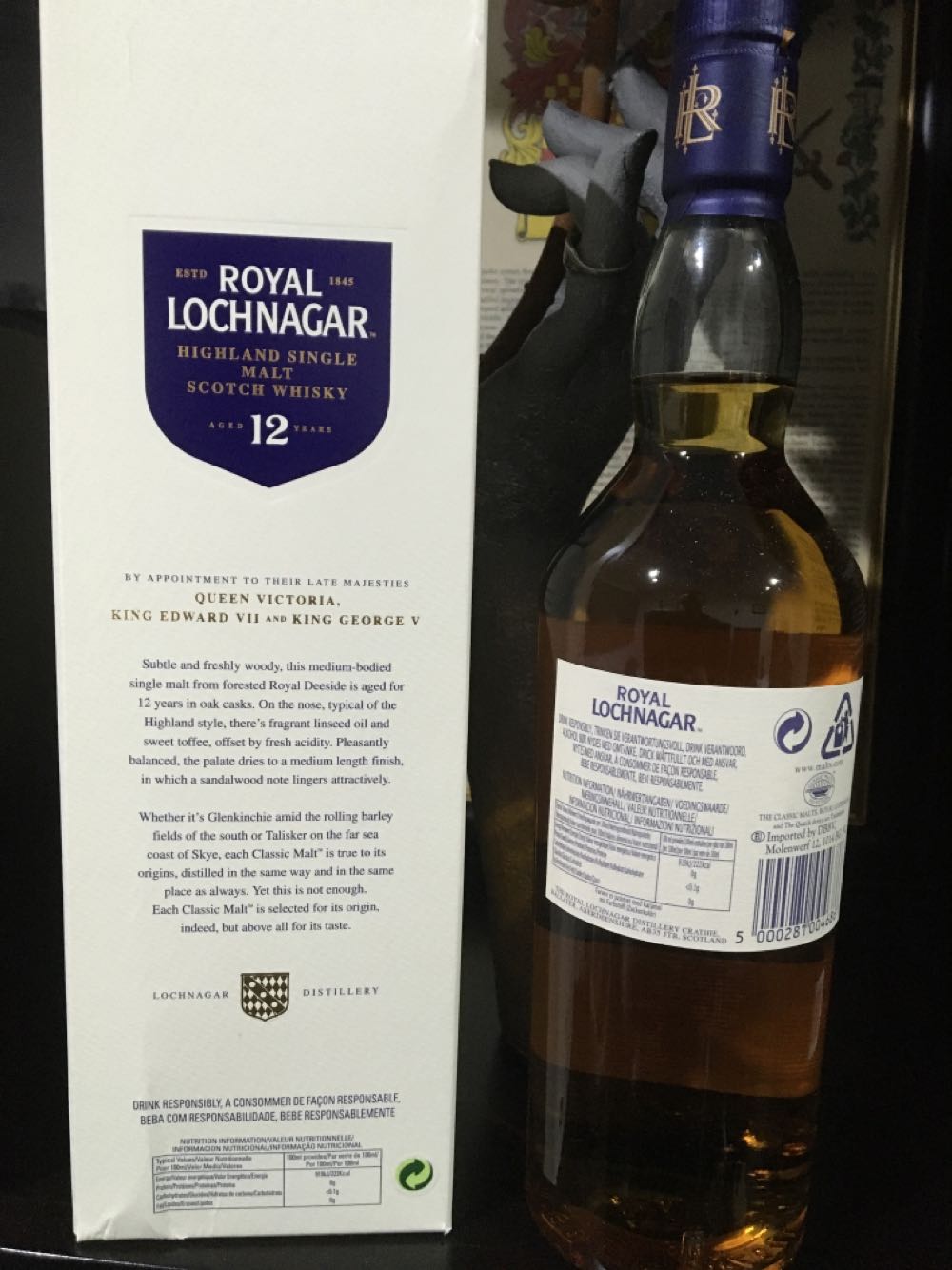 Royal Lochnagar Highland Single Malt Whisky 12 Years - The Royal Lochnagar Distillery (700 mL) alcohol collectible [Barcode 5000281004686] - Main Image 3