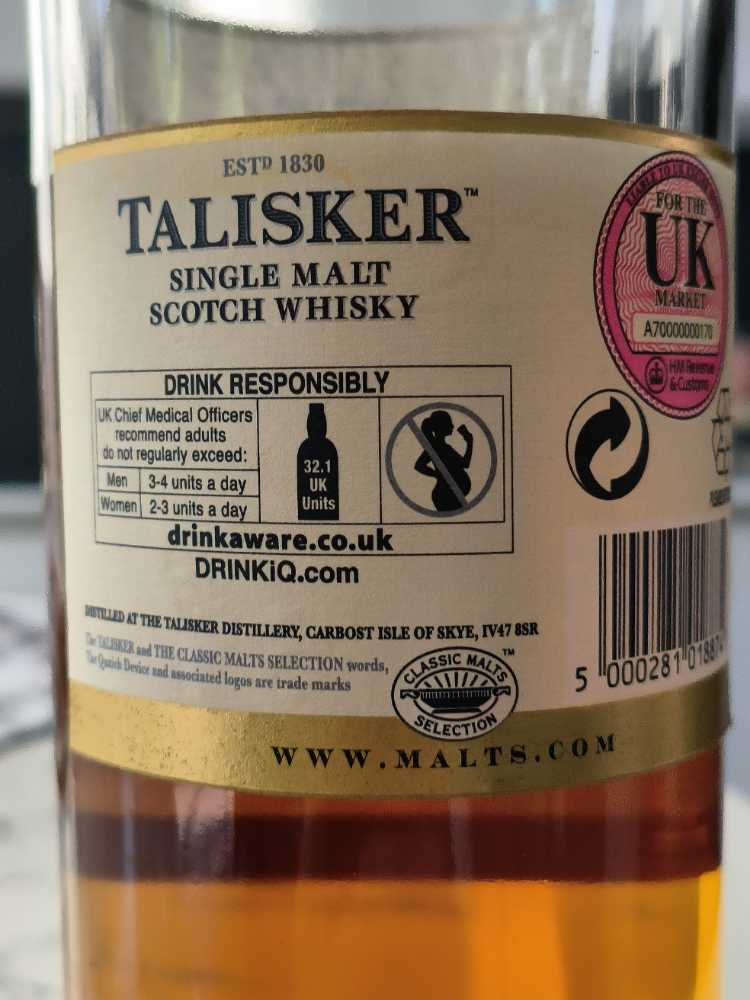 Talisker 18 - Islands (700 mL) alcohol collectible [Barcode 5000281018874] - Main Image 3