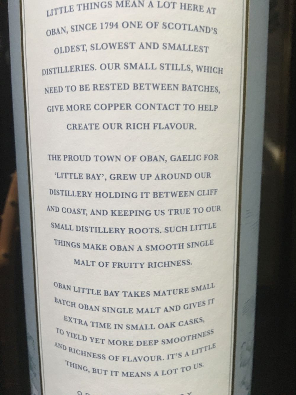 Oban Little Bay - The Oban Distillery (1L) alcohol collectible [Barcode 5000281039336] - Main Image 4