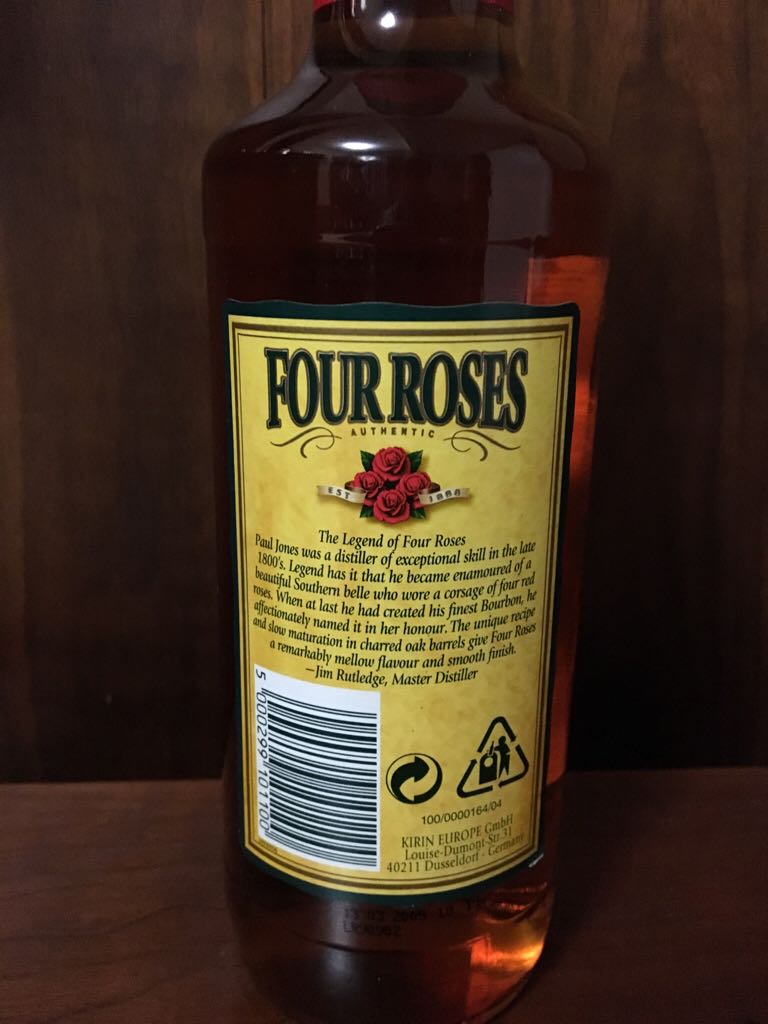 Four Roses Bourbon - Four Roses (700 mL) alcohol collectible [Barcode 5000299101100] - Main Image 2