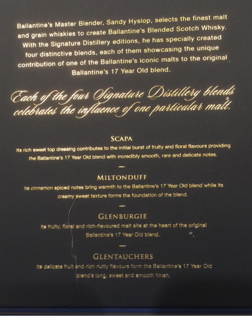 Ballantine’s signature Distillery - George Ballantine & Son Ltd. (200 mL) alcohol collectible [Barcode 5000299604571] - Main Image 2