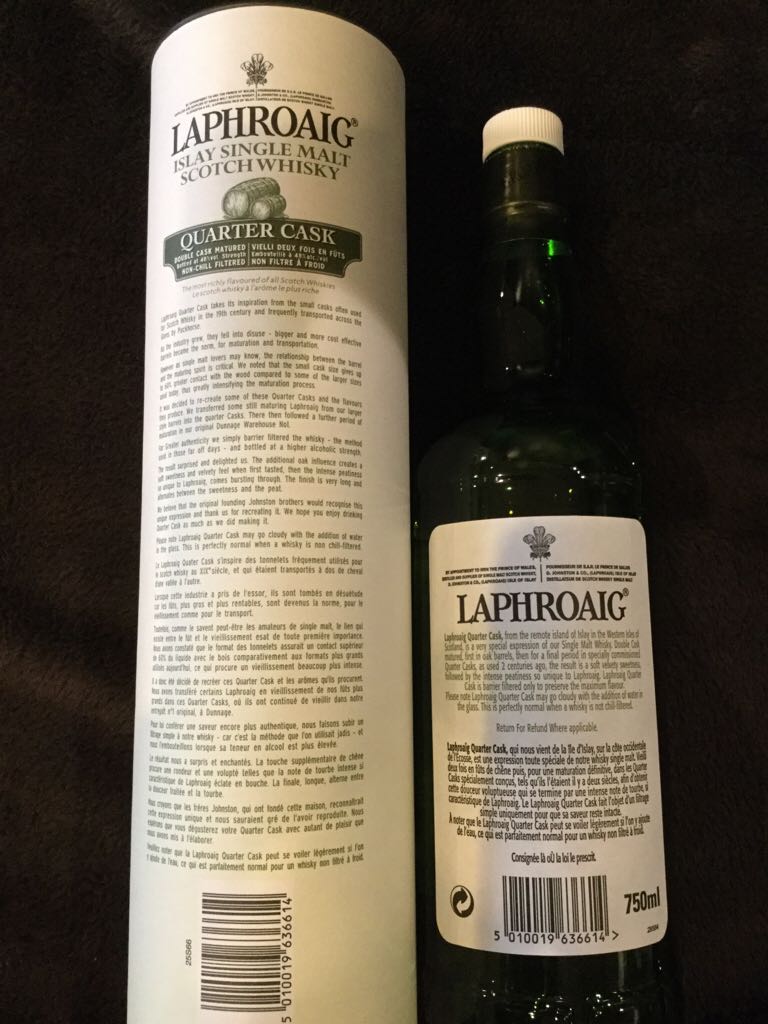 Quarter Cask - Laphroaig Distillery (750 mL) alcohol collectible [Barcode 5010019636614] - Main Image 2