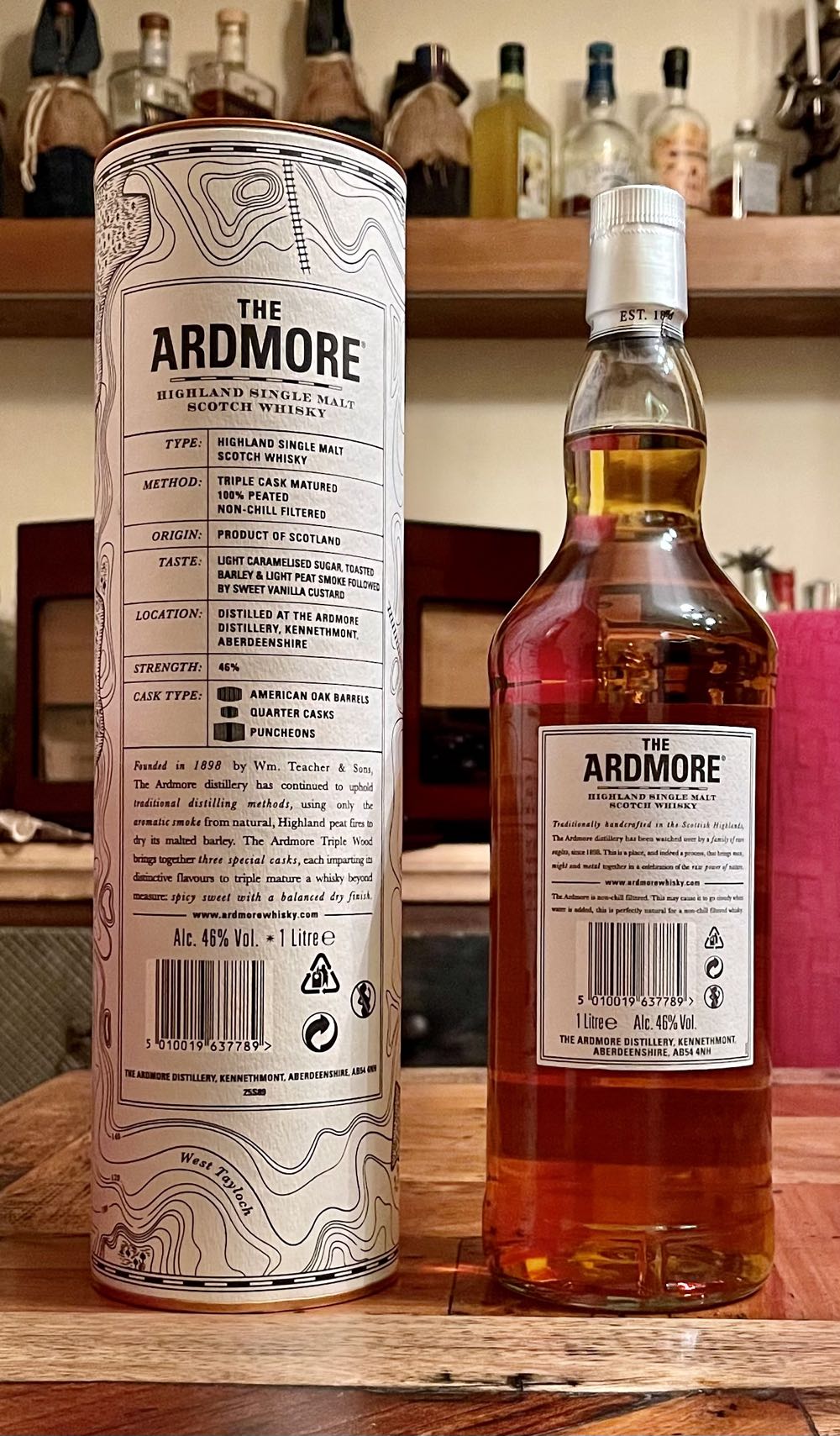 ARDMORE Triple Wood Peated Highland Single Malt Scotch Whisky - Ardmore Distillery (1000 mL) alcohol collectible [Barcode 5010019637789] - Main Image 2