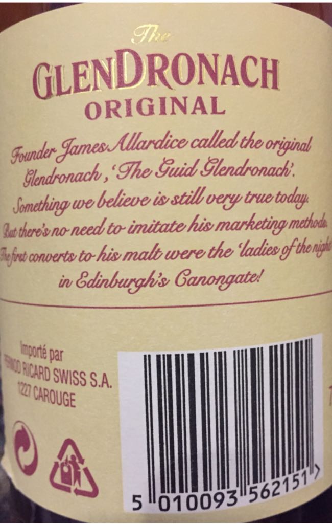The Glendronach Whisky 12 Jahre Double Cask 0,7l - The Glendronach Distillery (700 mL) alcohol collectible [Barcode 5010093562151] - Main Image 2