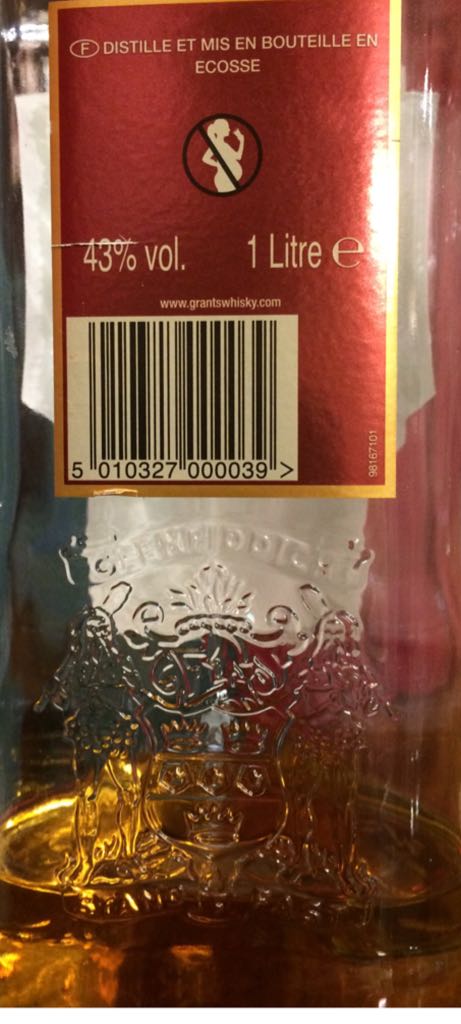 Grants Family Reserve Whisky 1 Liter - William Grant & Sons Limited (1000 mL) alcohol collectible [Barcode 5010327000039] - Main Image 2