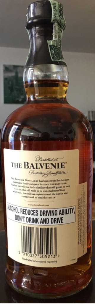 Scotch Whisky THE BALVENIE 12yo Double Wood - The Balvenie Distillery (750 mL) alcohol collectible [Barcode 5010327505213] - Main Image 2
