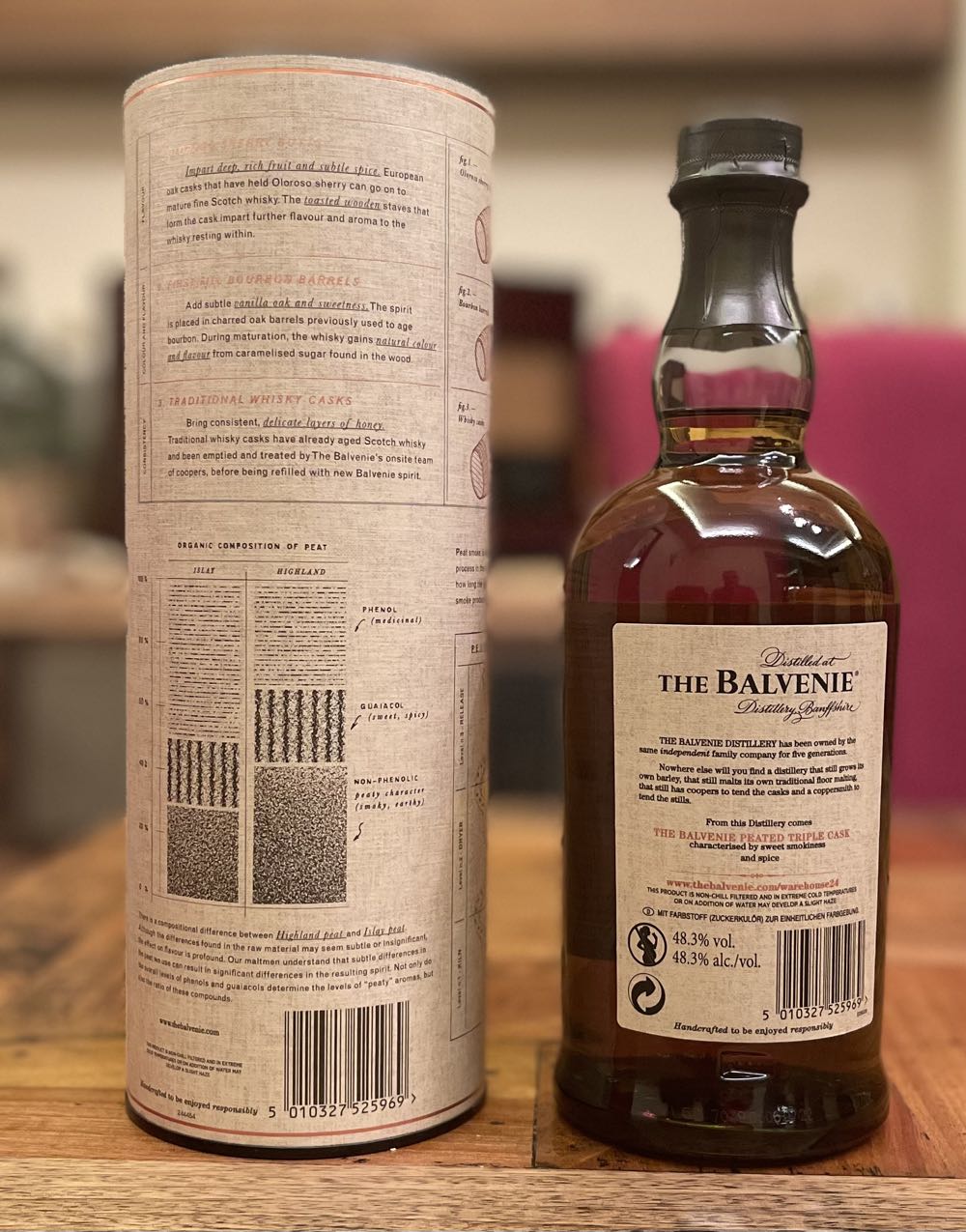BALVENIE 14y Peated Triple Cask Single Malt Scotch Whisky - The Balvenie Distillery (700 mL) alcohol collectible [Barcode 5010327525969] - Main Image 2