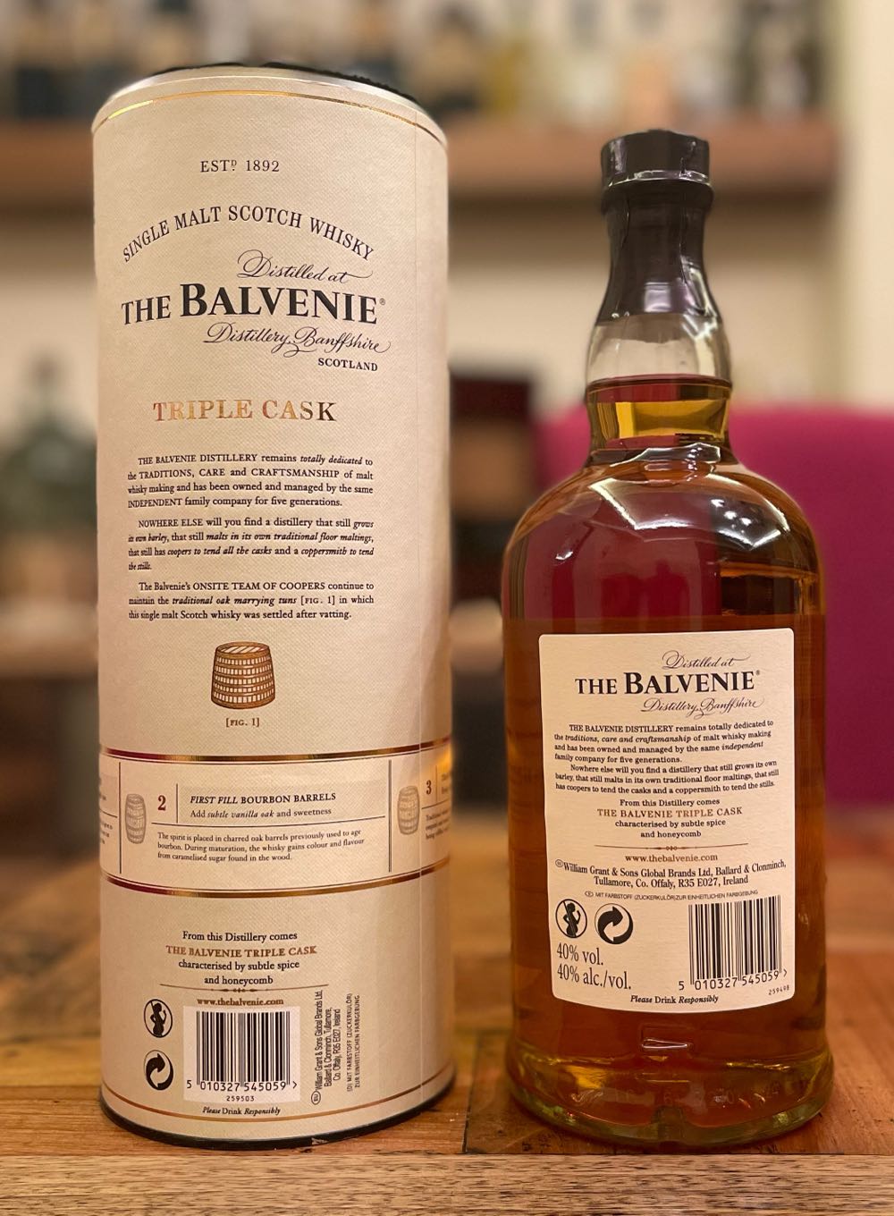 BALVENIE 12y Triple Cask Single Malt Scotch Whisky - The Balvenie Distillery (1000 mL) alcohol collectible [Barcode 5010327545059] - Main Image 2