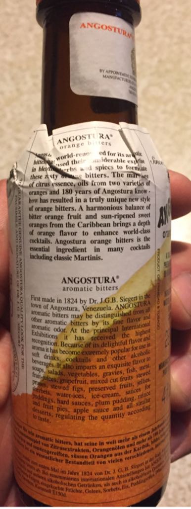 Angostura Orange Bitters - Angustura Limited (4 FL OZ) alcohol collectible [Barcode 075496331143] - Main Image 2