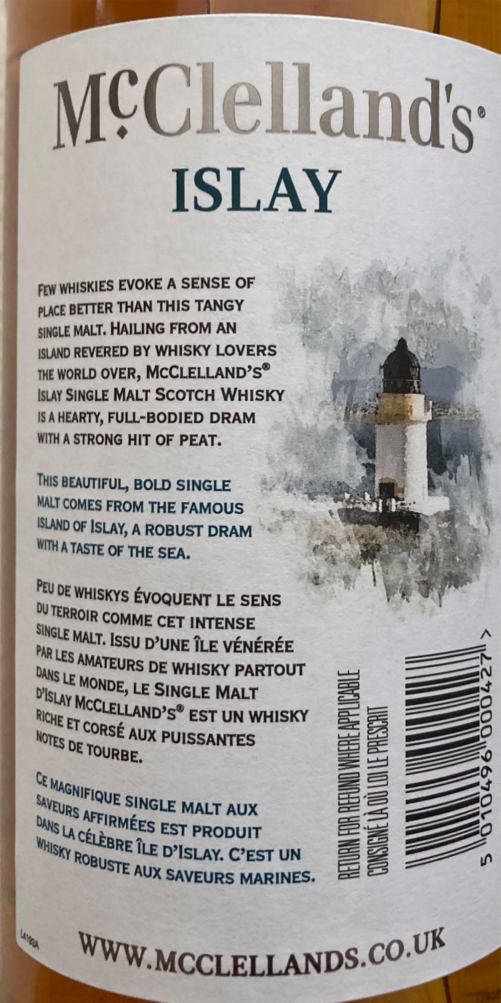 McClelland’s Single Scotch - T&A McClelland Ltd (750 mL) alcohol collectible [Barcode 5010496000427] - Main Image 2