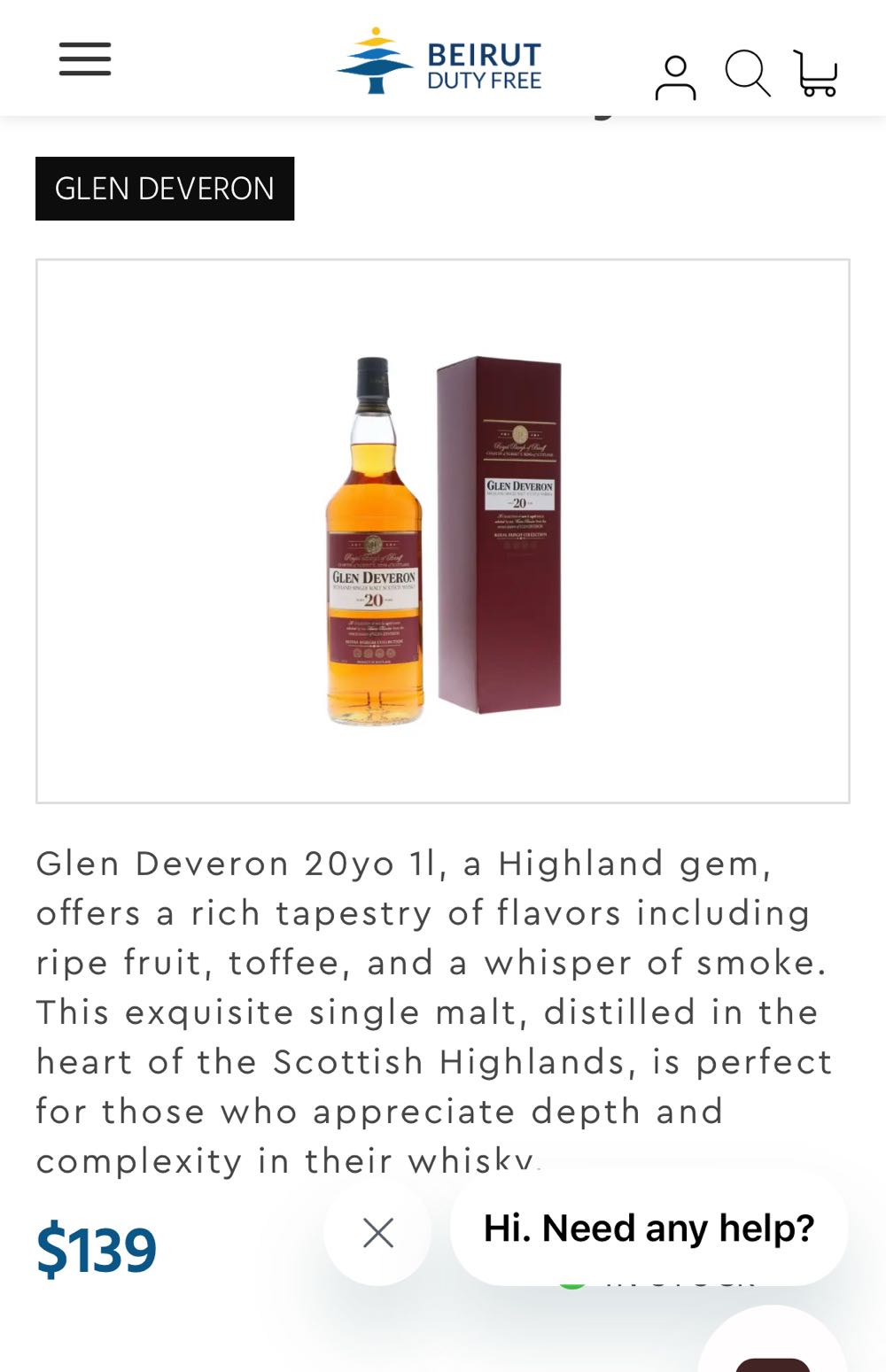 GLEN DEVERON 20y Royal Burgh Collection  Travel Exclusive Highland Single Malt Scotch Whisky - John Dewar & Sons (1000 mL) alcohol collectible [Barcode 5010752001090] - Main Image 4