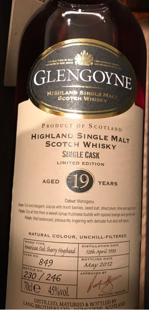 Springbank Single Cask 19 Years