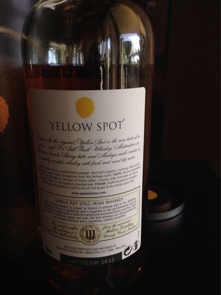 Yellow Spot 12  - Spot Whiskey (700 mL) alcohol collectible [Barcode 5011007024475] - Main Image 2