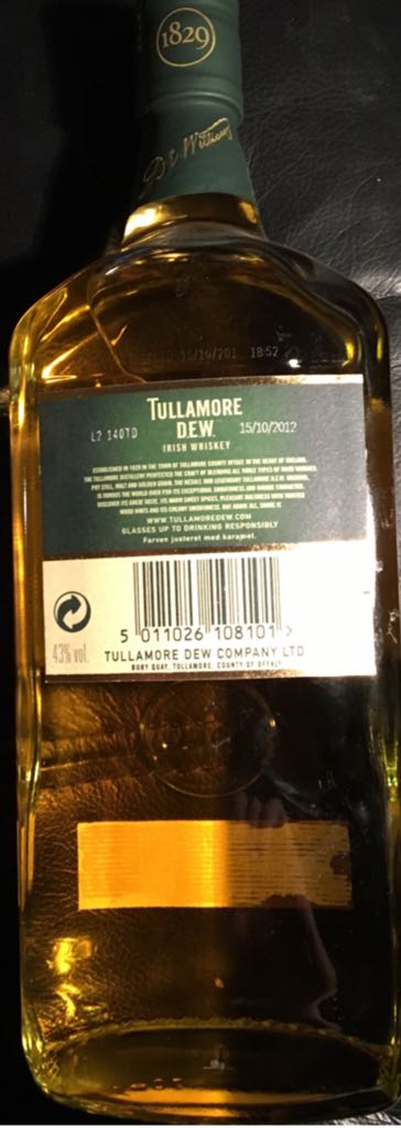 Tullamore Dew - Tullamore D.E.W. Company Ltd. (1000 mL) alcohol collectible [Barcode 5011026108101] - Main Image 2