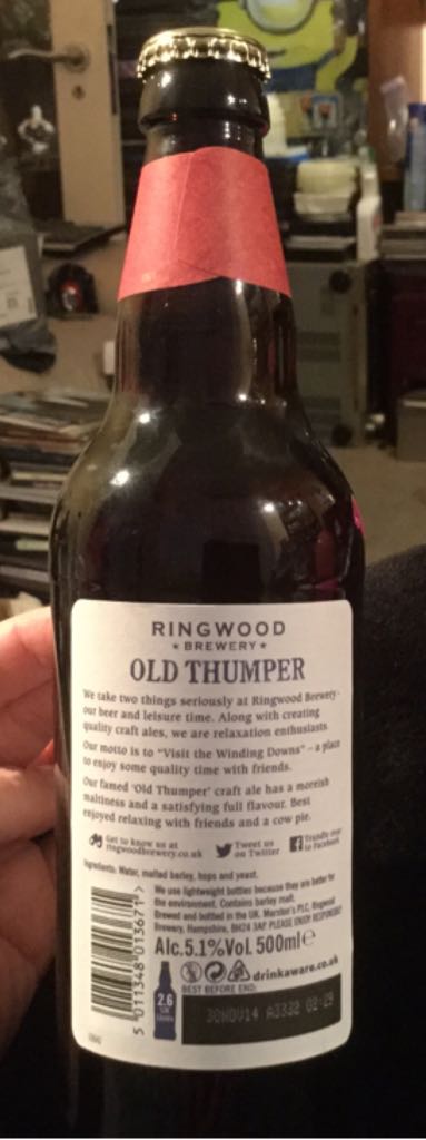 Old Thumper - Ringwood (500 mL) alcohol collectible [Barcode 5011348013671] - Main Image 2