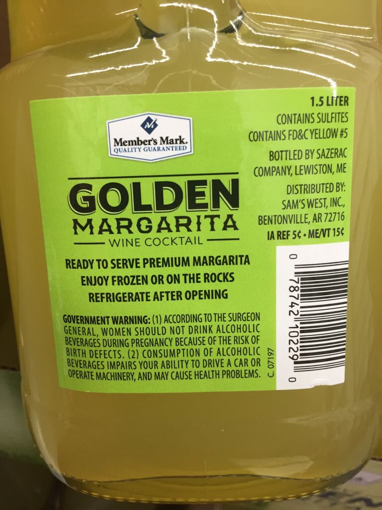 Golden Margarita Wine Cocktail  - Sazerac Company (1.75L) alcohol collectible [Barcode 078742102290] - Main Image 2