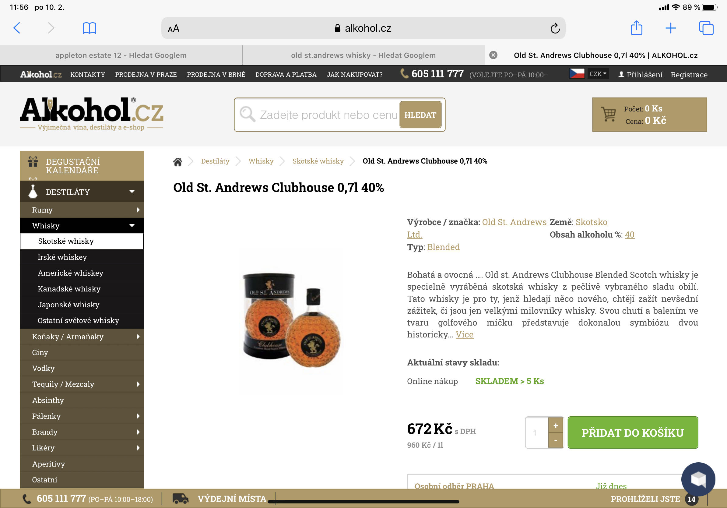 Old St. Andrews Clubhouse - Old St. Andrews (700 mL) alcohol collectible [Barcode 5011995000338] - Main Image 3