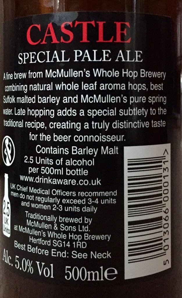 Hertford Castle - McMullen (500 mL) alcohol collectible [Barcode 5013066000131] - Main Image 2