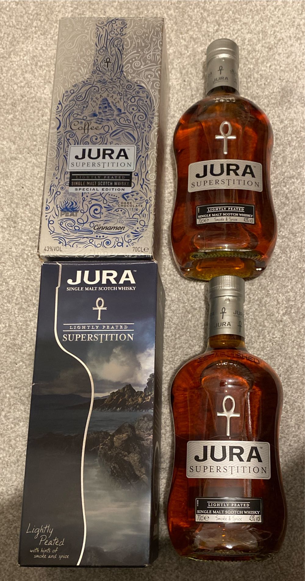 JURA Superstition Single Malt Islay Scotch Whisky - The Isle Of Jura Distillery (700 mL) alcohol collectible [Barcode 5013967002821] - Main Image 4
