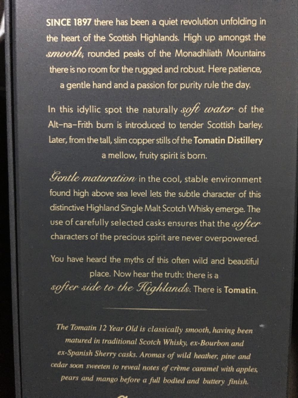 Tomatin - 12 - Bourbon and Sherry Casks - The Tomatin Distillery Company Ltd (700 mL) alcohol collectible [Barcode 5018481100213] - Main Image 4