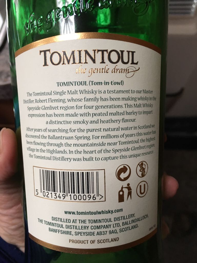 Tomintoul With A Peaty Tang - Tomintoul Distillery (100 mL) alcohol collectible [Barcode 5021349100096] - Main Image 2
