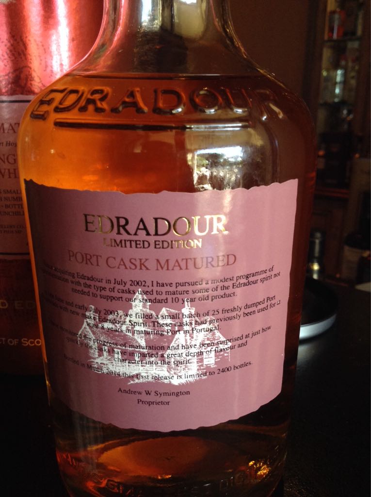 Edradour Port Cask Matured - Edradour Distillery Company, Ltd. (700 mL) alcohol collectible [Barcode 5021944087174] - Main Image 2