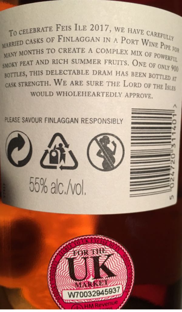 Finlaggan Feis Ile 2017 - The Vintage Malt Whisky Cy (700  mL) alcohol collectible [Barcode 5024720311401] - Main Image 2