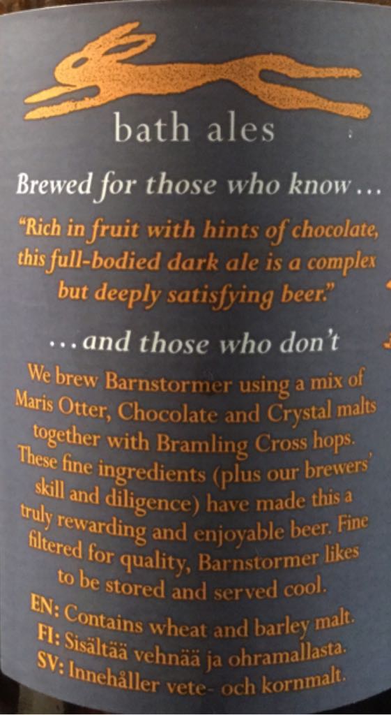 Barnstormer - Bath Ales (500 mL) alcohol collectible [Barcode 5039035000407] - Main Image 2