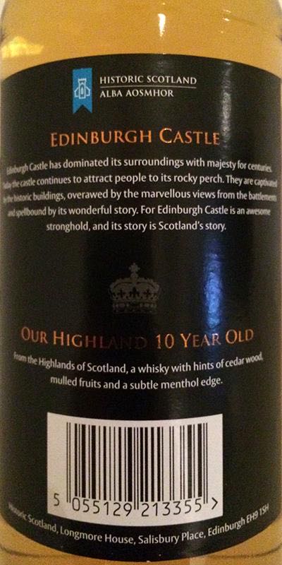 Edinburgh Castle 10 Year - Historic Scotland (200 mL) alcohol collectible [Barcode 5055129213355] - Main Image 3