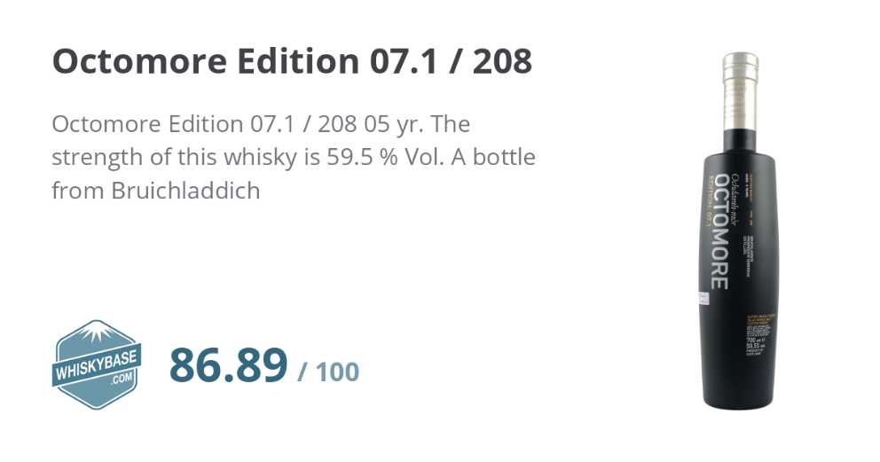 Octomore 07.1 Bruichladdich 5 Jahre alt, PPM: 208 mit 59,5% vol.-Whisky - Bruichladdich Distillery (700 mL) alcohol collectible [Barcode 5055807403122] - Main Image 3
